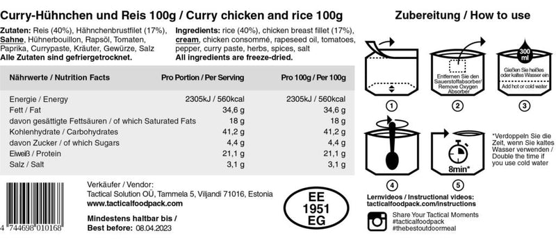 Hähnchencurry mit Reis