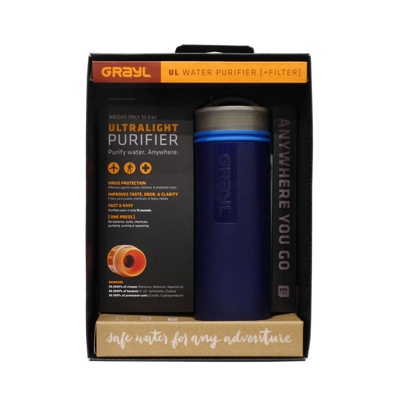 Outdoor-Wasserfilter Grayl mit Ersatzfilter blau
