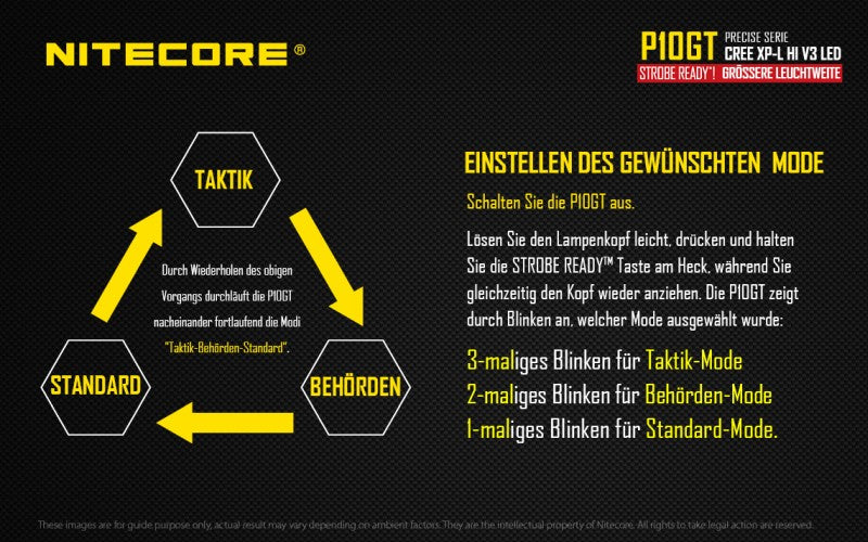 Taktische Taschenlampe P10GT
