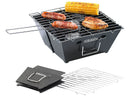Flach zusammenklappbarer Kohle-Grill, Grillfläche ca. 24,5 x 24 cm