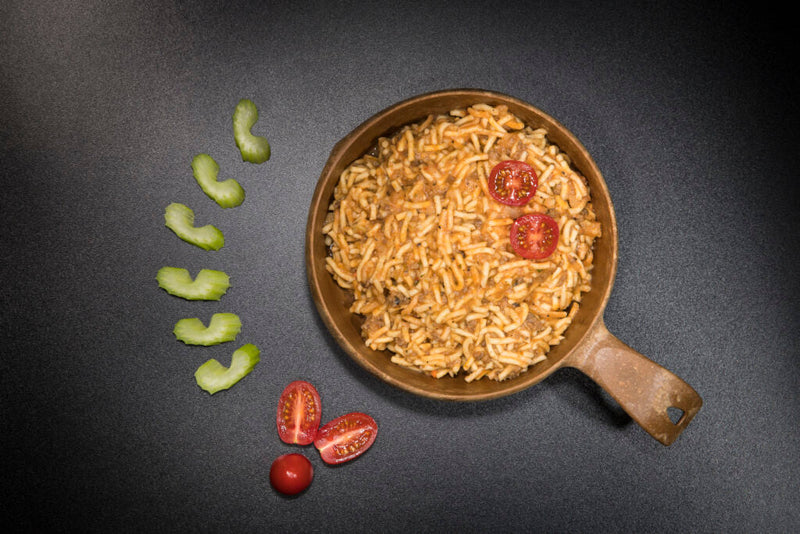 Spaghetti mit Rindfleisch in Tomatensauce